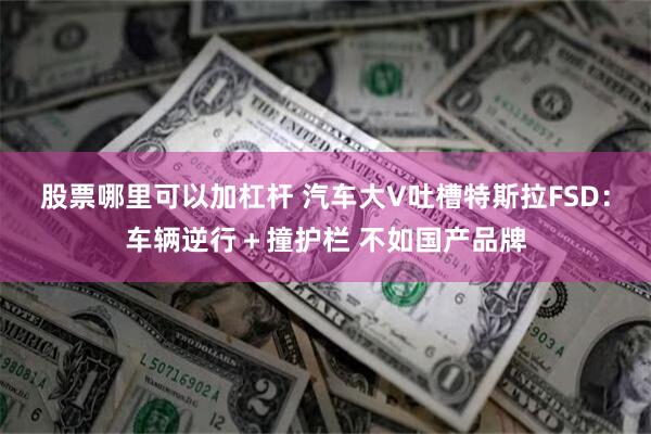 股票哪里可以加杠杆 汽车大V吐槽特斯拉FSD：车辆逆行＋撞护栏 不如国产品牌