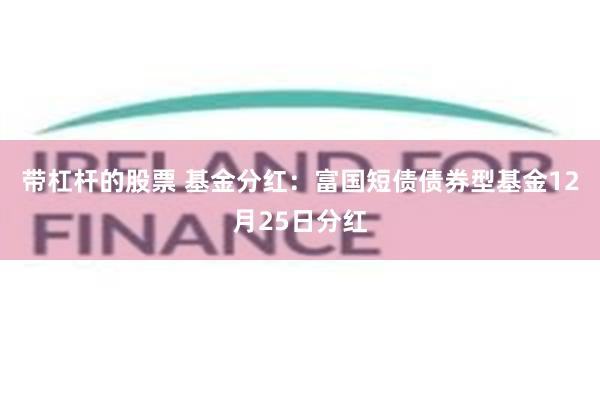 带杠杆的股票 基金分红：富国短债债券型基金12月25日分红