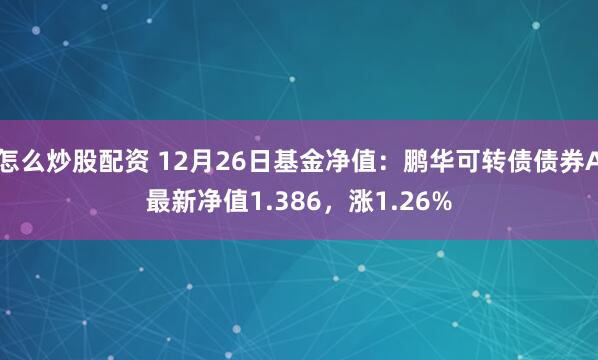 怎么炒股配资 12月26日基金净值：鹏华可转债债券A最新净值1.386，涨1.26%