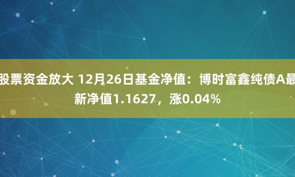 股票资金放大 12月26日基金净值：博时富鑫纯债A最新净值1.1627，涨0.04%