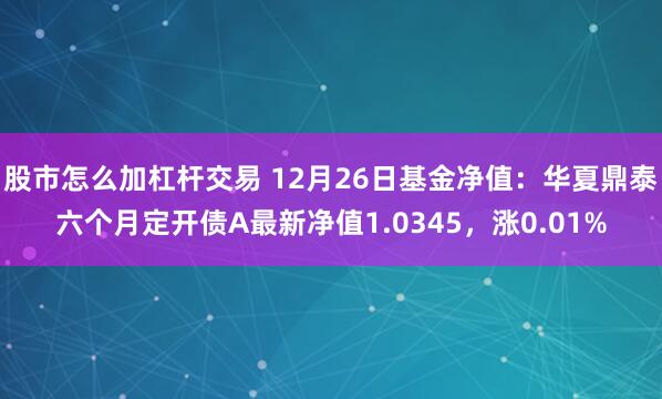 股市怎么加杠杆交易 12月26日基金净值：华夏鼎泰六个月定开债A最新净值1.0345，涨0.01%