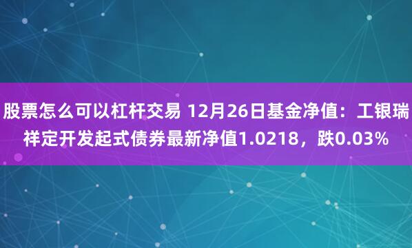 股票怎么可以杠杆交易 12月26日基金净值：工银瑞祥定开发起式债券最新净值1.0218，跌0.03%